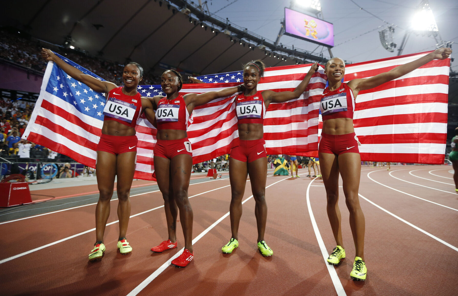 2012: US wins women's 4x100-meter relay in world record time